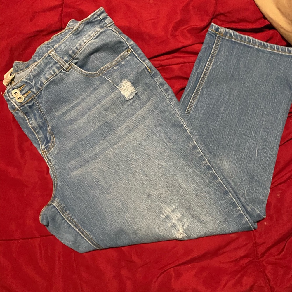 Slightly distressed jeans